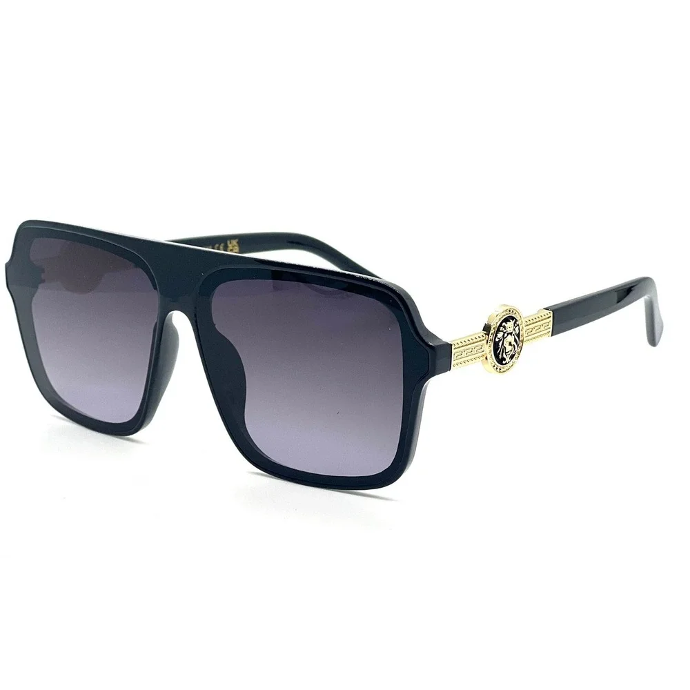 Sunglasses Mens Square Black Lens Outdoor‎ Trendy Style Elegant UV400 Protection